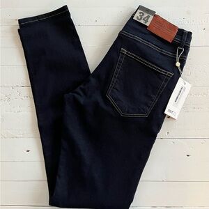 RNT23 Mens Sleek Tapered Jeans Dark Blue Size 34 Length 34 NWT